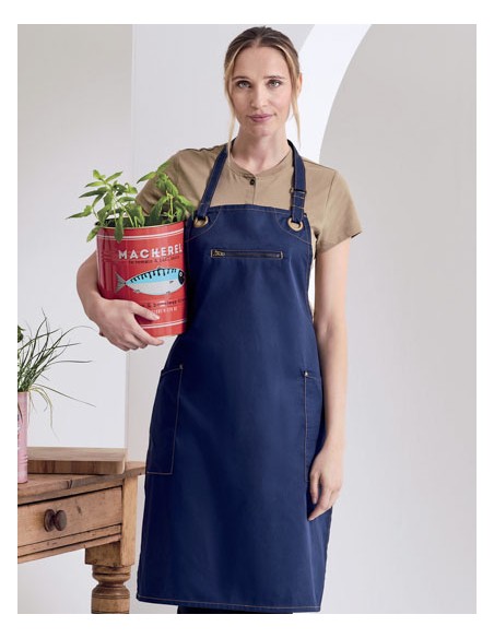 PRE-PR121-'Barley' Contrast Stitch Sustainable Bib Apron 2